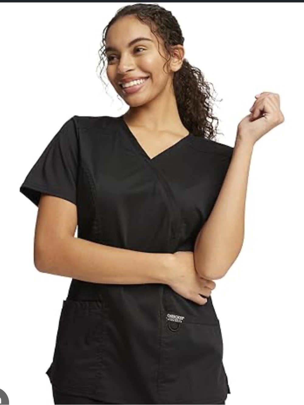 Urbane Black Scrub Set  V-Neck Short Sleeve Tunic and pants Brand New XS